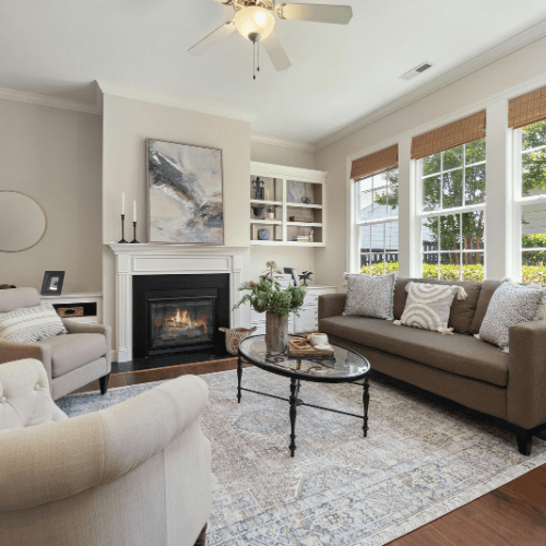 Bright living room addition showing how your Edmonton home addition can create more usable living space.